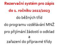 Odkaz pro vstup do rezervačního systému pro zápis do 1. ročníku 2022/2023
